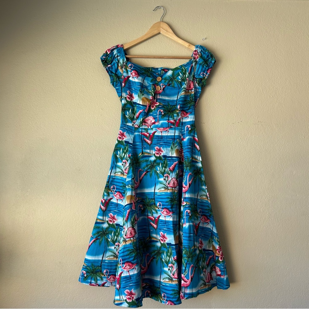 Collectif Dolores Flamingo Island Doll Dress